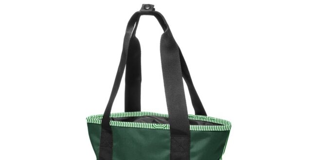 Dámská tmavě zelená proužkovaná taška Eastpak