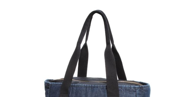 Dámská tmavě modrá džínová taška Eastpak s bílými pruhy