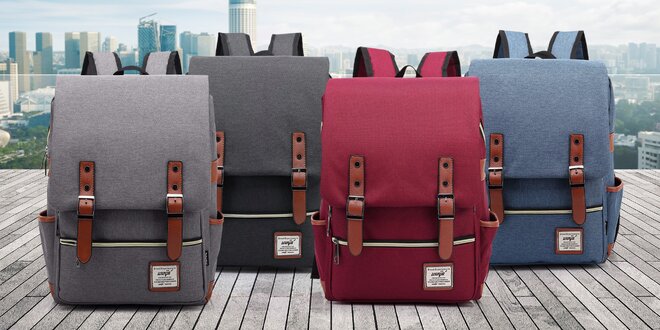 Trendy retro batoh ve čtyřech barvách