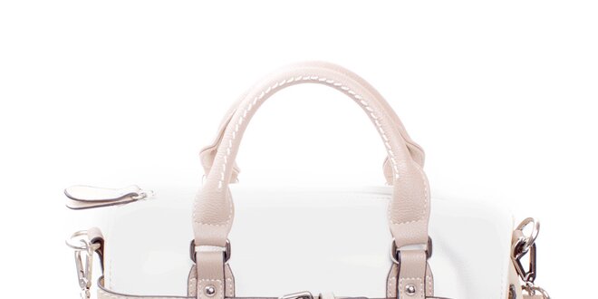 Dámská béžovo-bílá kabelka do ruky Sisley
