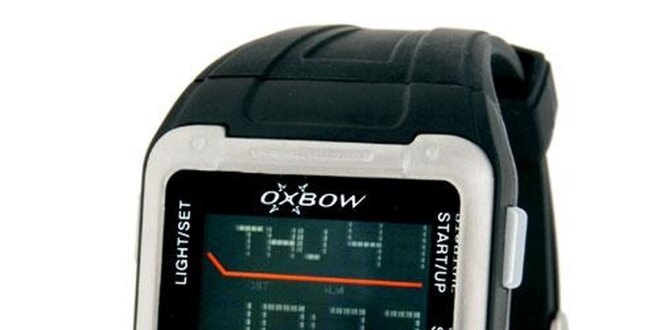 Pánské černé digitální hodinky s červenými detaily Oxbow