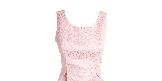 Dámské růžové "brokátové" šaty Yumi