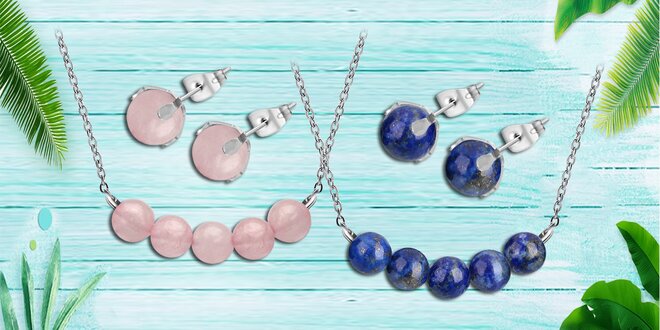 Ocelové sety Gemstone Beads s přírodními kameny