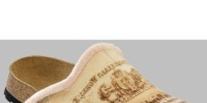 Béžové vintage pantofle Papillio