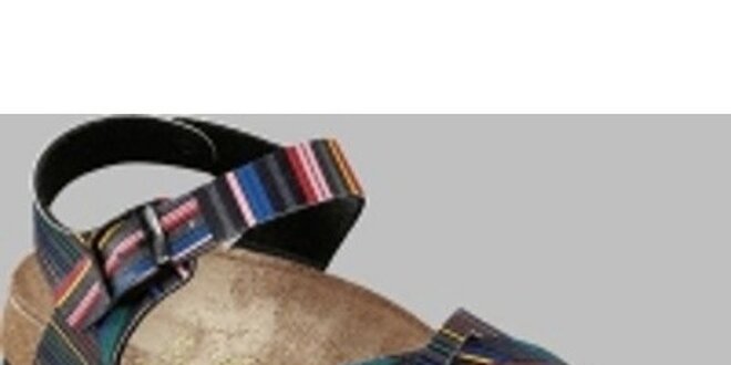 Dámské barevné pruhované sandále Papillio