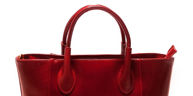 Dámská červená kožená kabelka Sonia Ricci