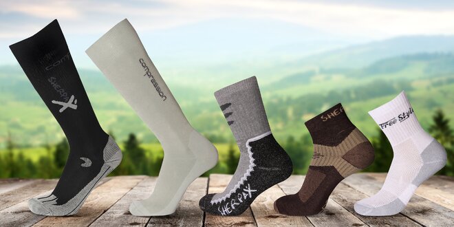 Ponožky a podkolenky SHERPAX: sportovní i zimní