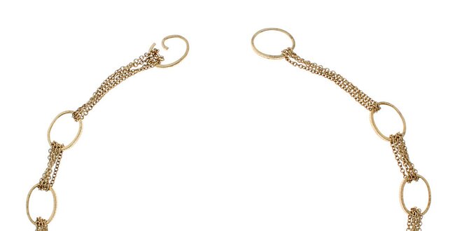 Dámský zlatý náhrdelník s kruhy Emporio Armani