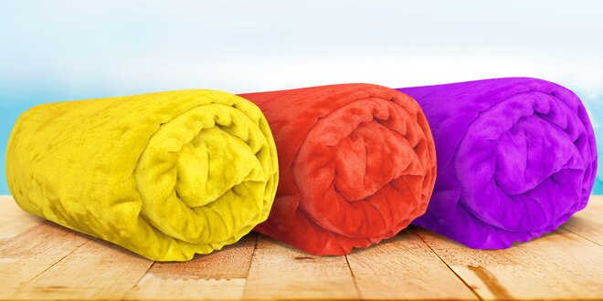 Barevné deky z mikroflanelu v 10 barvách