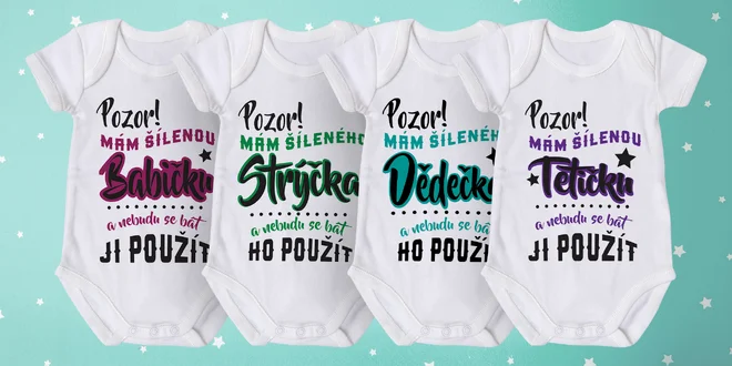 Bavlněná dětská body s vtipnými potisky