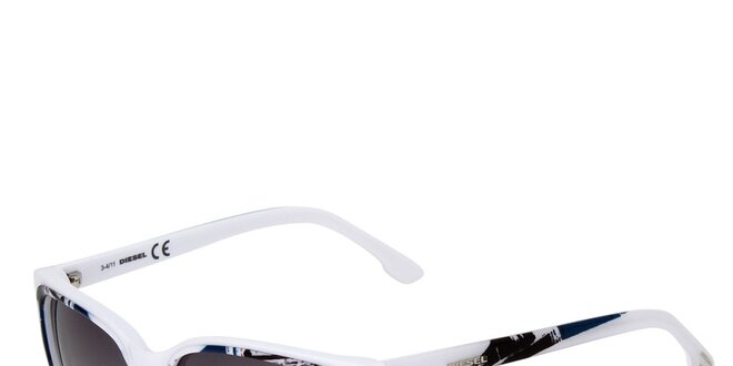Dámské bílé sluneční brýle Diesel s potiskem