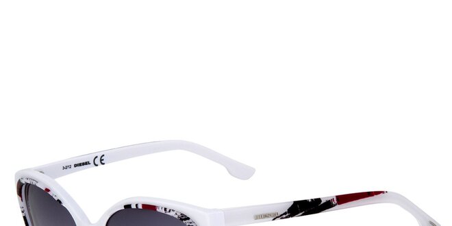 Dámské bílé sluneční brýle Diesel s barevným potiskem