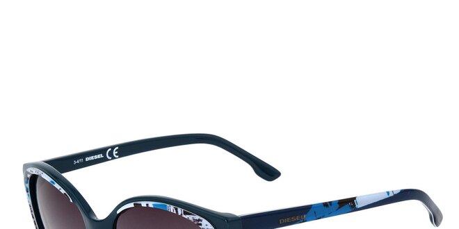 Dámské modré sluneční brýle s potiskem Diesel