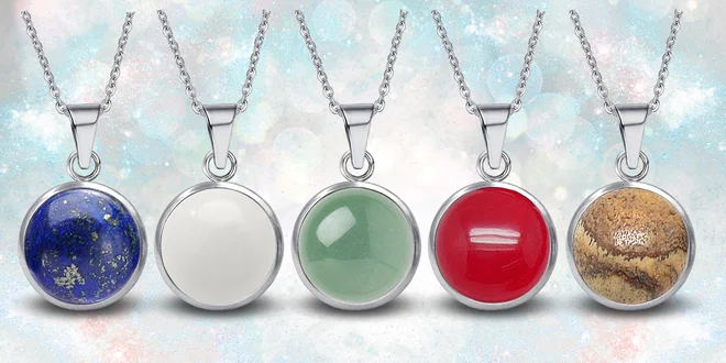 Ocelové náhrdelníky Gemstone s přírodními kameny