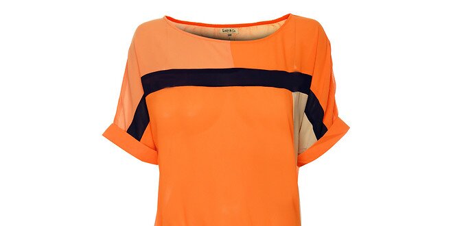 Dámské oranžovo-černé šaty Lucy Paris