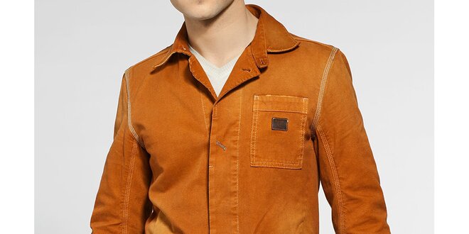 Pánská oranžovo-hnědá džínová bunda Diesel