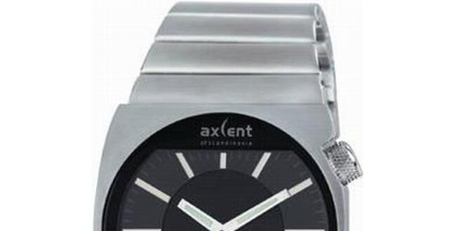 Pánské ocelové hodinky s kulatým analogovým ciferníkem Axcent