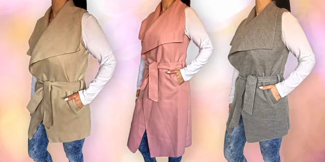 Elegantní dámské vesty s páskem