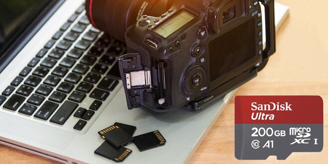 Paměťová karta microSD SanDisk s kapacitou 200 GB