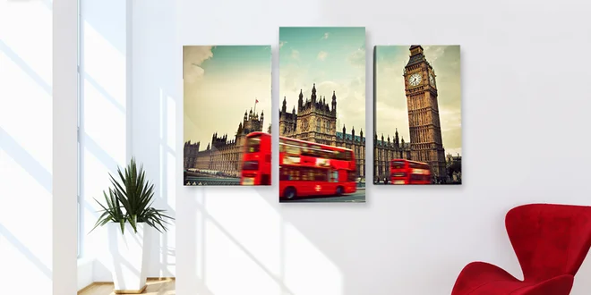 Výběr 68 trojdílných obrazů na malířském plátně