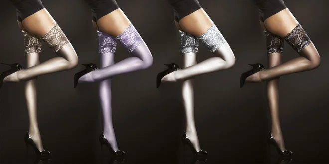 Samodržiace pančuchy Fiore Sandrine s čipkou