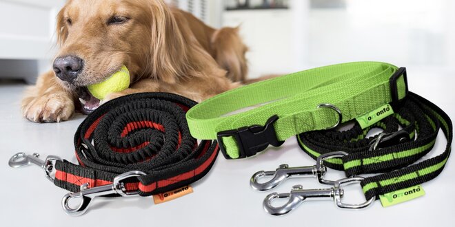 Sportovní vodítka pro psy: 2 druhy, 3 barvy i pás