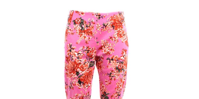 Dámské růžové květinové kalhoty Pietro Filipi
