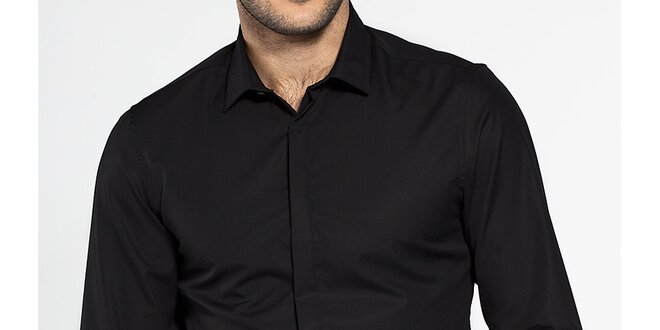 Pánská černá košile Ben Sherman s krytou légou