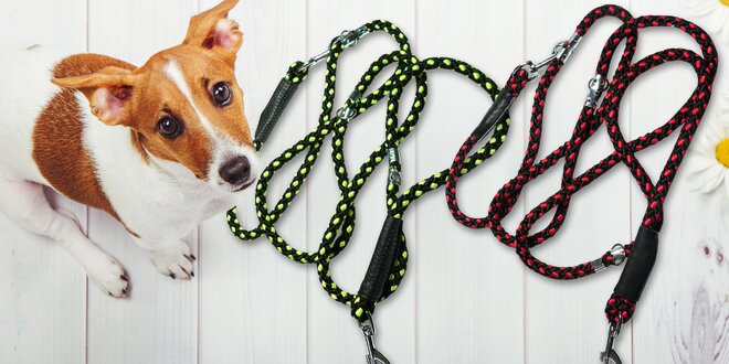 Vodítko české výroby z pleteného lana pro psy