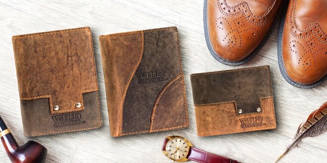 Pánské peněženky z broušené kůže: 8 modelů