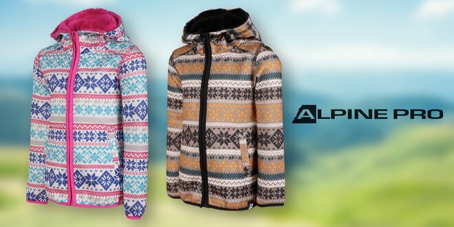 Dětské svetry Alpine Pro: hnědá a růžová barva