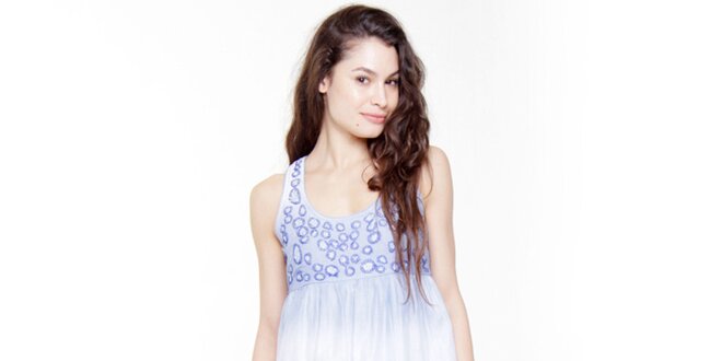 Dámské modro-bílé šaty s volány Peace&Love
