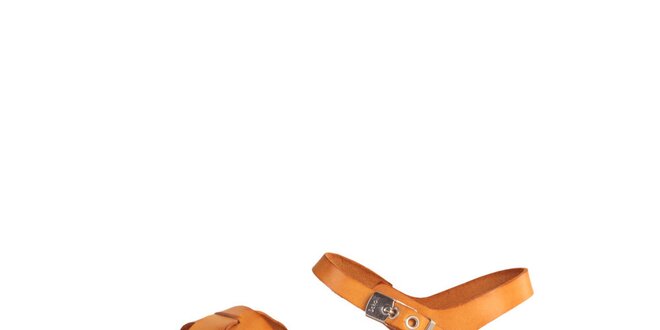 Dámské oranžové kožené sandálky Dr. Scholl