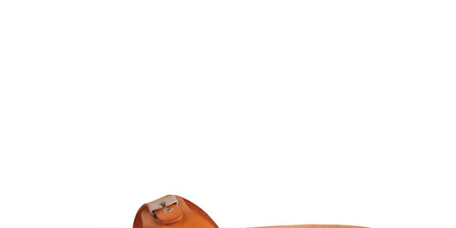 Dámské oranžové pantoflíčky se stříbrnou přezkou Dr. Scholl