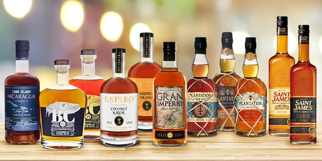 Výběr rumů z Jamajky, Barbadosu i Nikaraguy