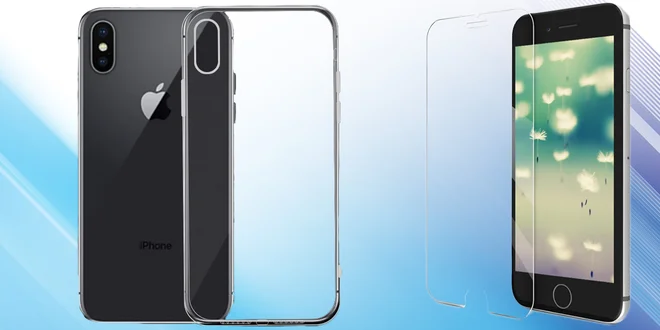 Tvrzené sklo a silikonový kryt na telefony iPhone
