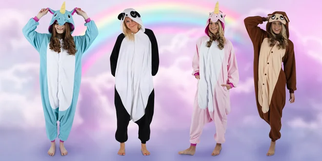 Pohodlné dámské Kigu overaly: jednorožec i panda