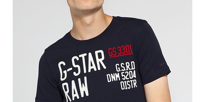 Pánské tmavě modré tričko G-Star Raw s potiskem