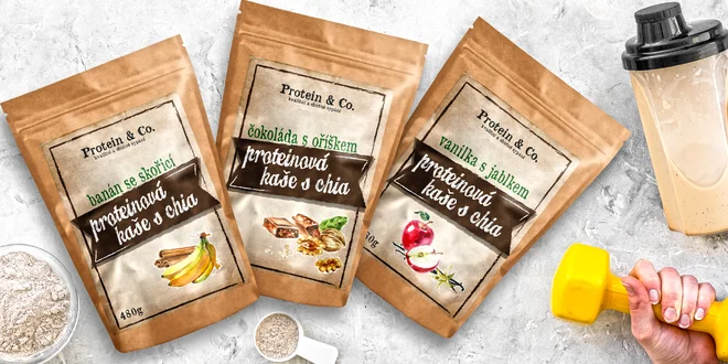 Proteinové kaše s chia semínky ve 3 příchutích