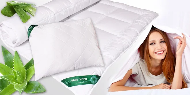 Celoroční polštáře a sety lůžkovin Aloe Vera