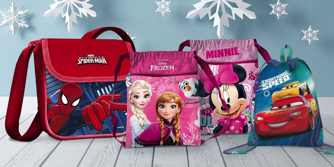 Dětské tašky a vaky s motivy Frozen, Cars aj.