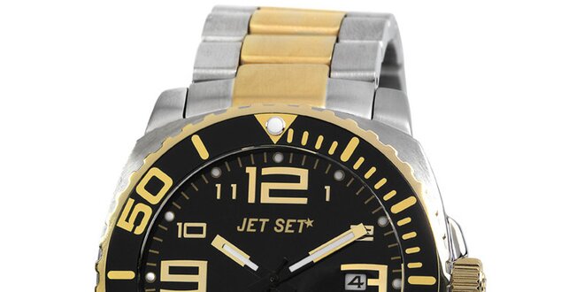 Pánské zlato-stříbrné analogové hodinky Jet Set