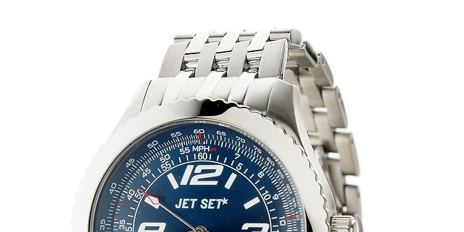 Pánské ocelové hodinky Jet Set s tmavě modrým ciferníkem