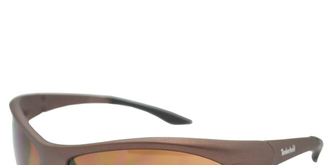 Hnědé metalicky tónované sportovní sluneční brýle Timberland