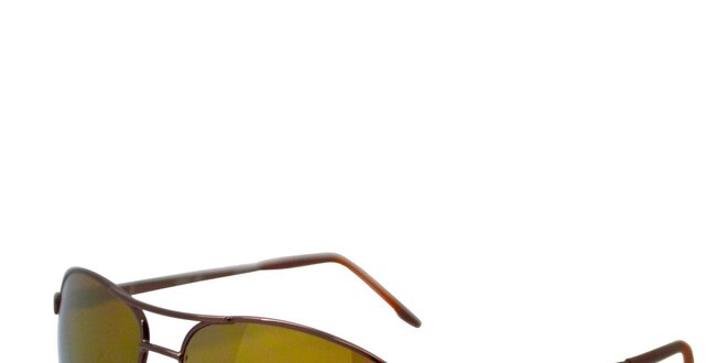 Hnědo-zelené kovové sluneční brýle Timberland
