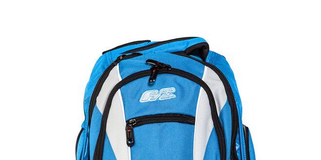 Světle modrý městský batoh F7 Hati s bílými vsadkami