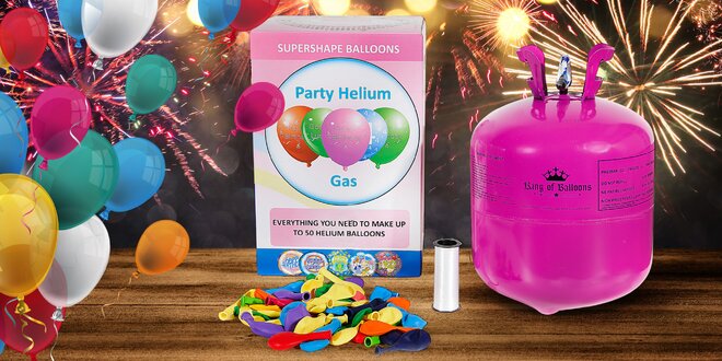 Lahev helia s 30 nebo 50 balónky k nafouknutí