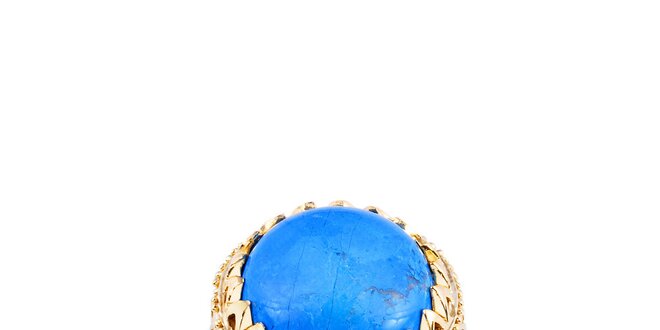 Dámský pozlacený prsten s kulatým tyrkysem Giorgio di Mare