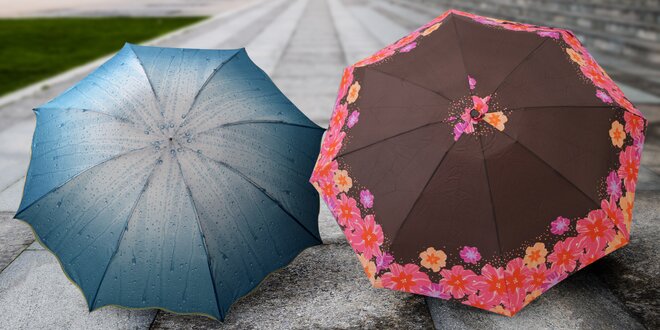 Originální deštník s motivem deště i minideštník