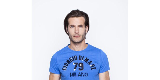 Pánské ultramarínové tričko s potiskem Giorgio di Mare